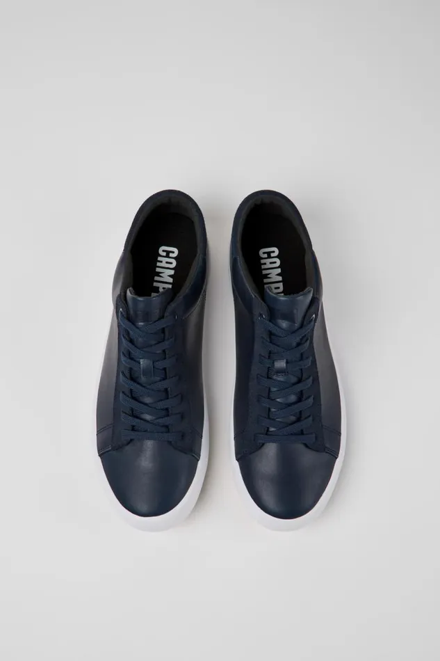 Men Camper Sneakers Andratx Blue Leather And Nubuck Sneakers