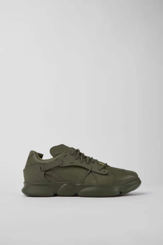Men Camper Sneakers Karst Green Leather And Textile Sneakers Men Camper Sneakers Karst Green Leather And Textile Sneakers