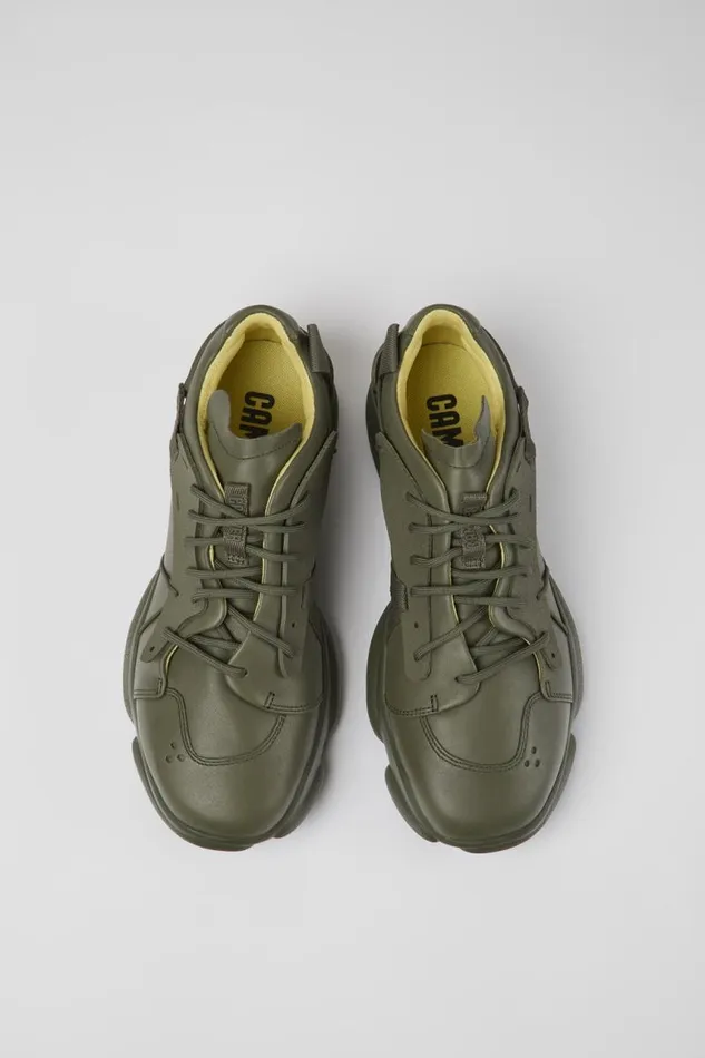 Men Camper Sneakers Karst Green Leather And Textile Sneakers Men Camper Sneakers Karst Green Leather And Textile Sneakers