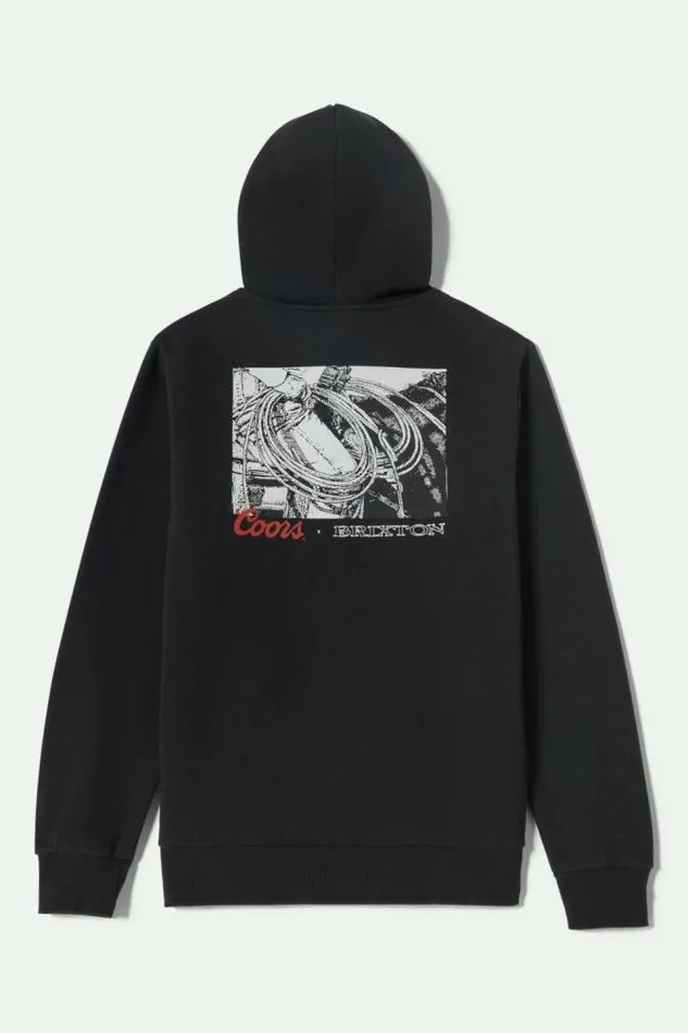 Men Coors Range Hoodie Black Brixton Sweatshirts and Hoodies