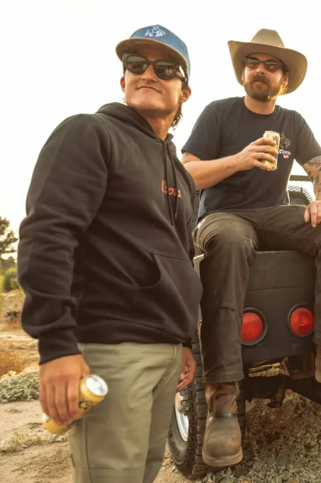 Men Coors Range Hoodie Black Brixton Sweatshirts and Hoodies