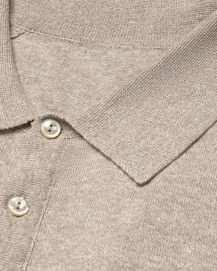 Men Knit Polo Shirt Brown Eton Knitwear Men Knit Polo Shirt Brown Eton Knitwear