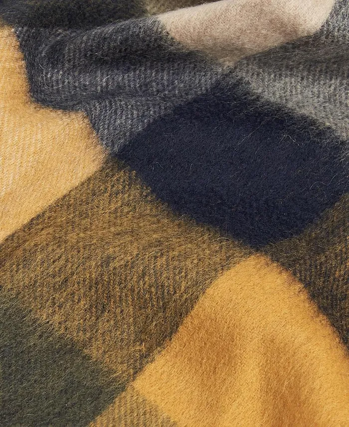 Men Scarves and Handkerchiefs Barbour Large Tattersall Scarf Forest Mist