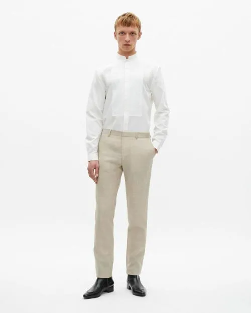 Men Trousers and Jeans The Kooples Beige Wool Fitted Suit Trousers Beige