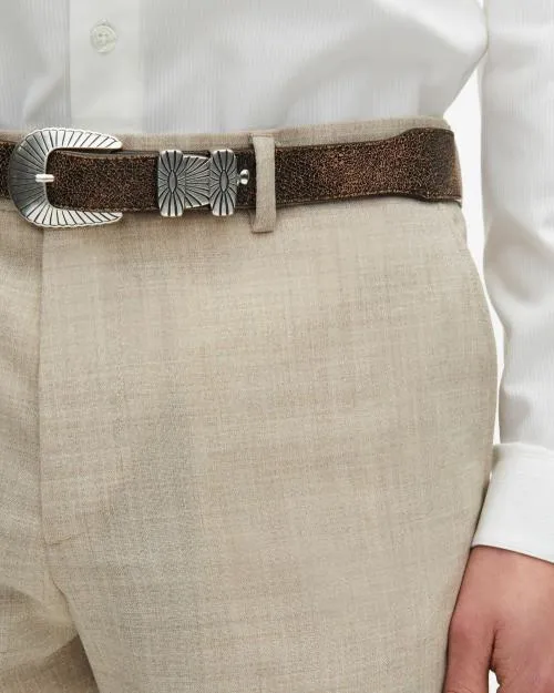 Men Trousers and Jeans The Kooples Beige Wool Fitted Suit Trousers Beige