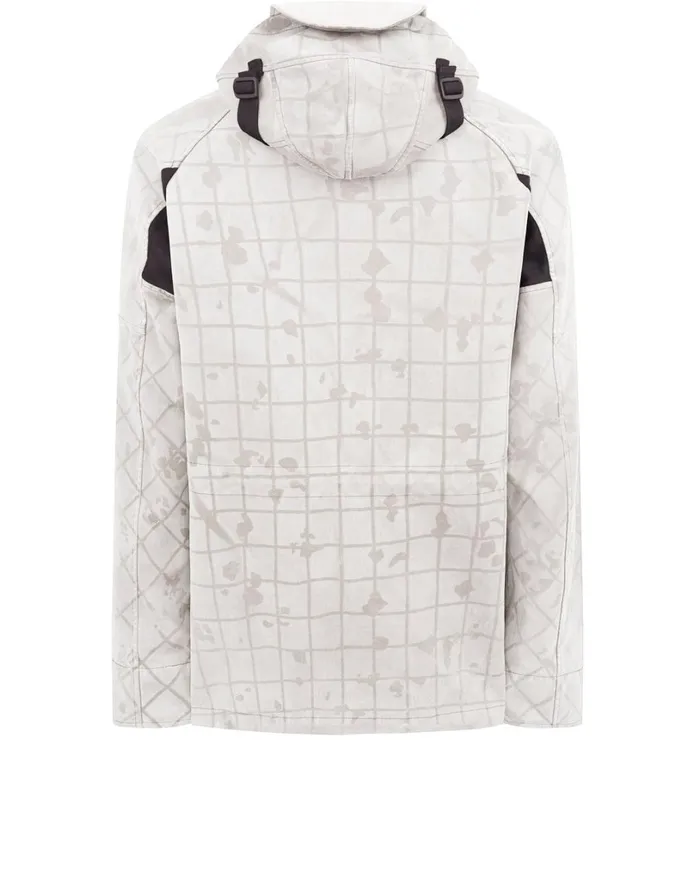 Mens 436E1 Tela FlockTc Ghillie Laser Camo Anorak In Butter Stone Island Coats 038 Jackets