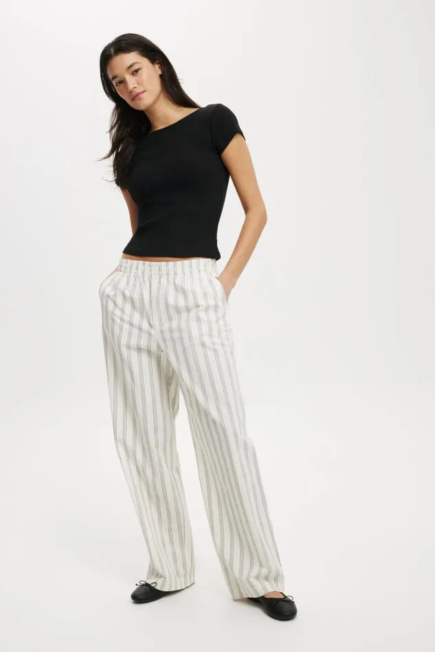 Mia Low Back Short Sleeve Top Black Women Cotton On Tops