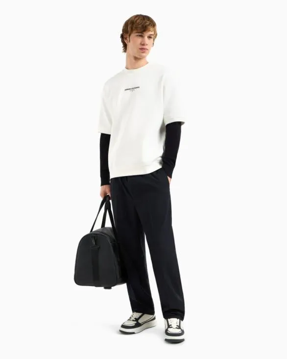 Milanox2FNew York Short Sleeve Crewneck Sweatshirt White Men Armani Matching Sets