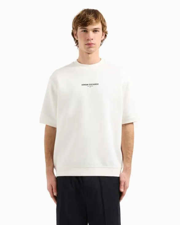 Milanox2FNew York Short Sleeve Crewneck Sweatshirt White Men Armani Matching Sets