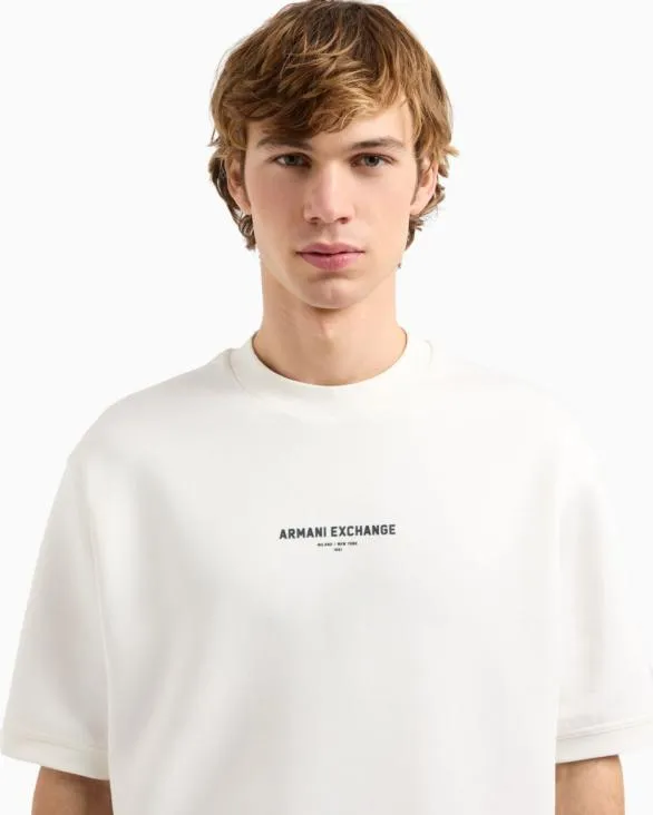 Milanox2FNew York Short Sleeve Crewneck Sweatshirt White Men Armani Matching Sets