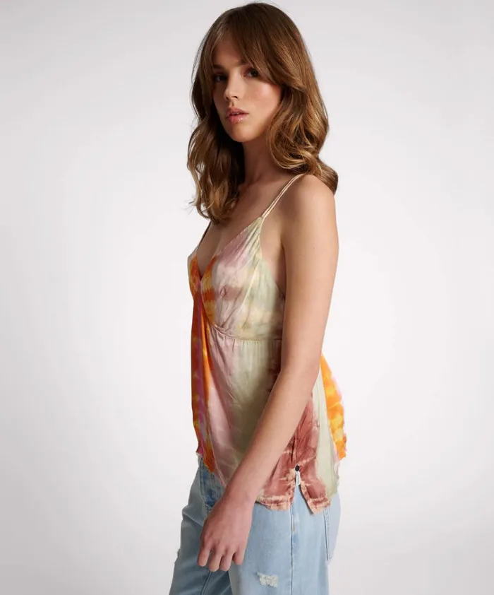 MIRAGE HAND DYED SATIN CAMI Women One Teaspoon Tees and Tanks