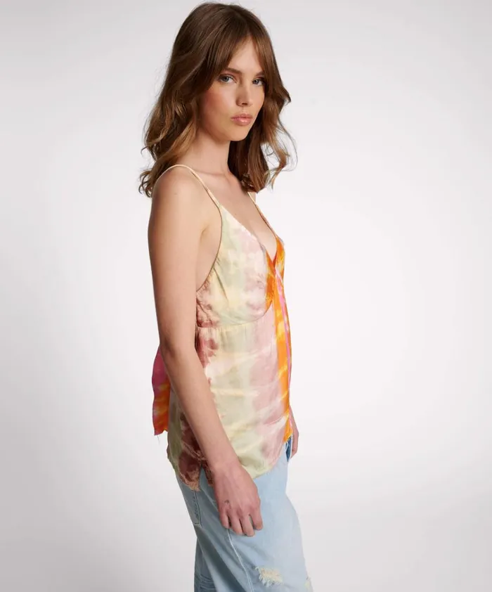 MIRAGE HAND DYED SATIN CAMI Women One Teaspoon Tees and Tanks
