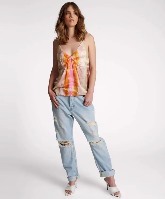 MIRAGE HAND DYED SATIN CAMI Women One Teaspoon Tees and Tanks