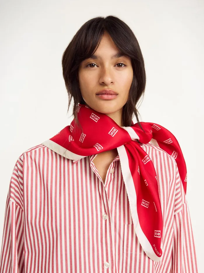 Monnas Silk Scarf Dark Chilli Women By Malene Birger Scarves