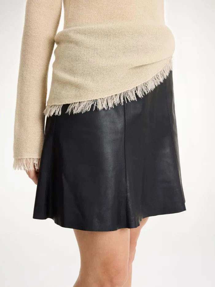 Naommi Leather Mini Skirt Black Women By Malene Birger Skirts