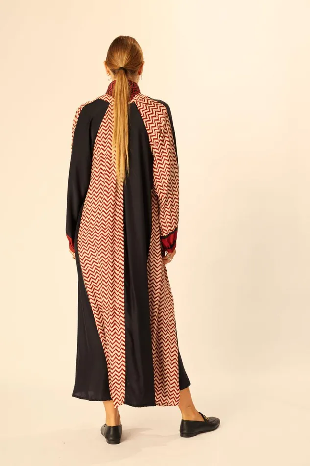 Natalie Martin FIORE MAXI Block Zigzag Noire Shop Dresses