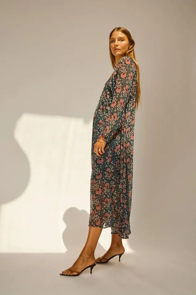 Natalie Martin FIORE MAXI Vintage Flowers Indigo Shop Dresses