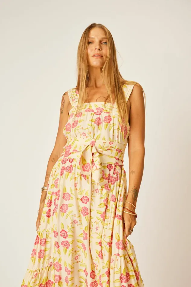 Natalie Martin JASMINE MAXI Prairie Dusty Crimson Shop Dresses