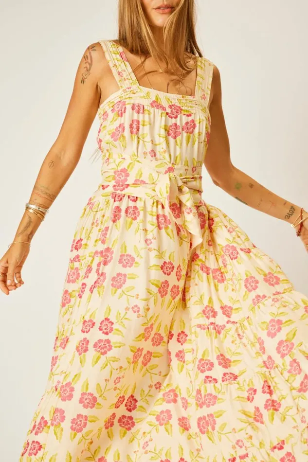 Natalie Martin JASMINE MAXI Prairie Dusty Crimson Shop Dresses