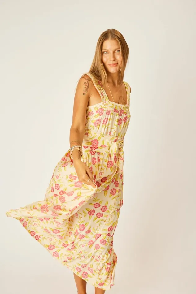 Natalie Martin JASMINE MAXI Prairie Dusty Crimson Shop Dresses