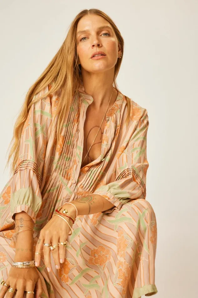 Natalie Martin SAMMIE MAXI Chamomile Apricot Shop Dresses