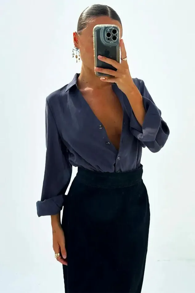 Never Fully Dressed Black Denim Jaspre Skirt Women Denim