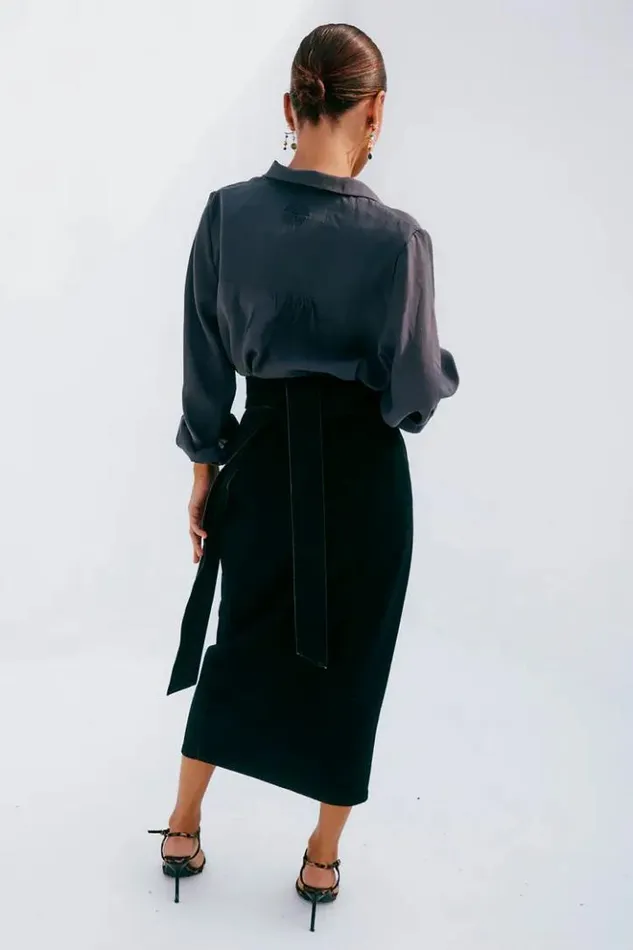 Never Fully Dressed Black Denim Jaspre Skirt Women Denim