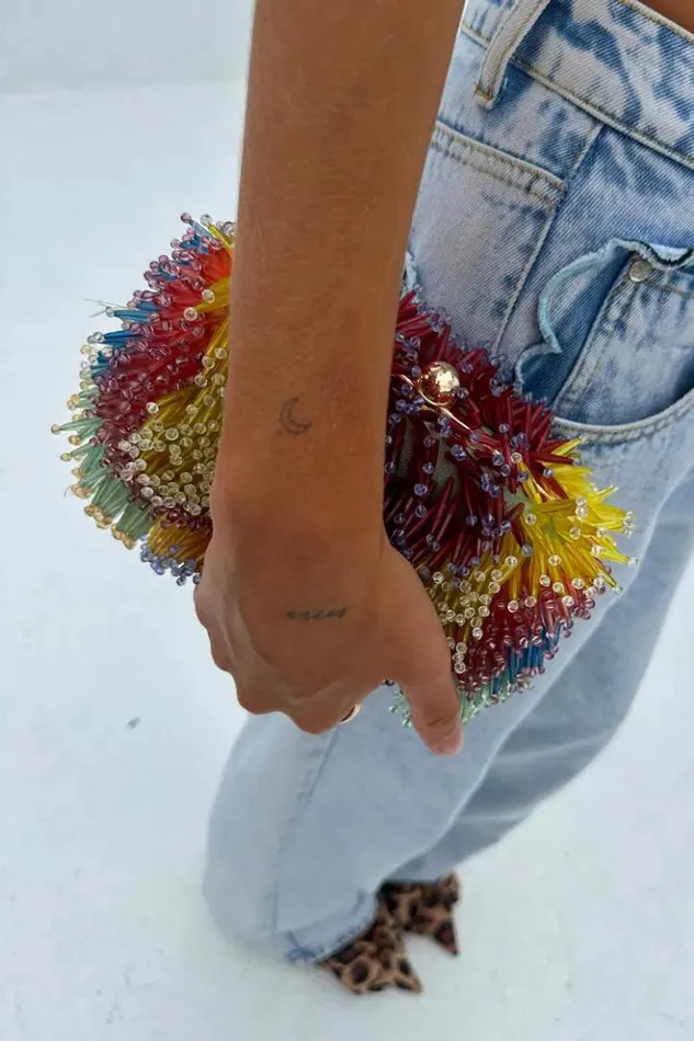 Never Fully Dressed Multi Beaded Clutch Bag Women Accessories