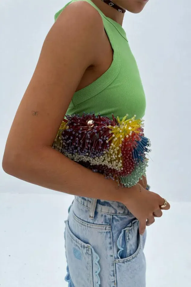 Never Fully Dressed Multi Beaded Clutch Bag Women Accessories