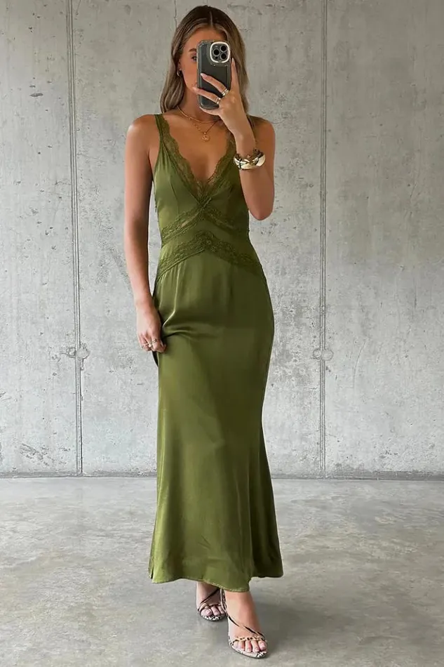 Never Fully Dressed Olive Gianna Dress Women Summer Somewhere