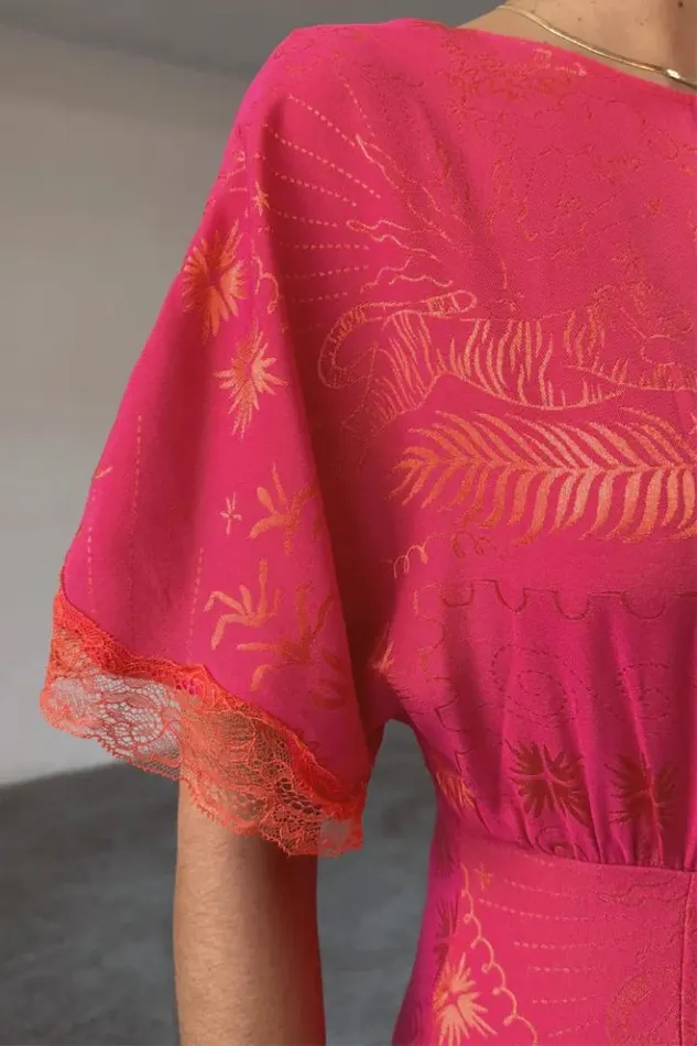 Never Fully Dressed Pink Safari Thea Maxi Dress Women Newness
