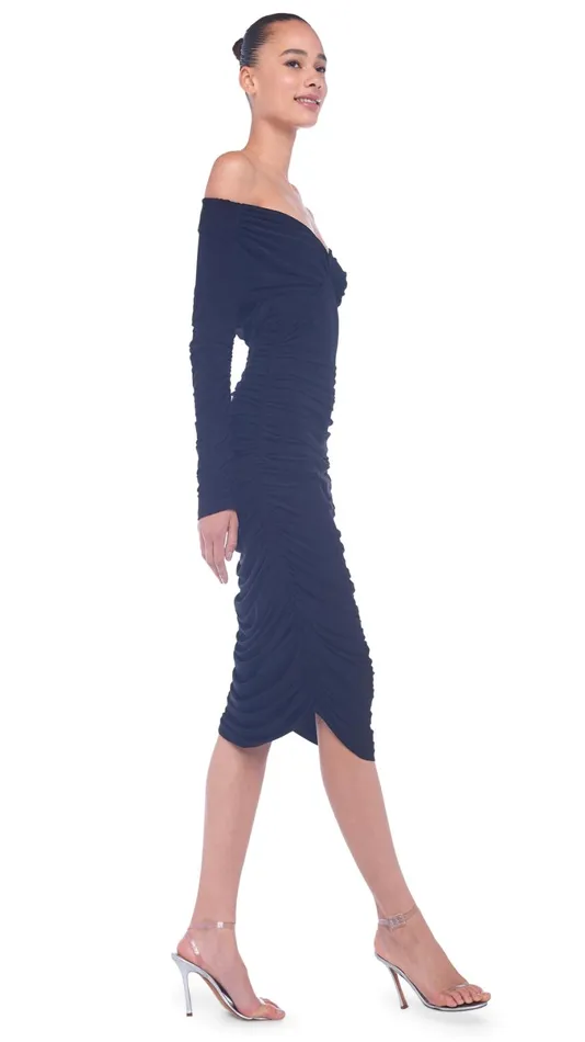 Norma Kamali Dresses LONG SLEEVE TARA DRESS Black 8211 Clothing
