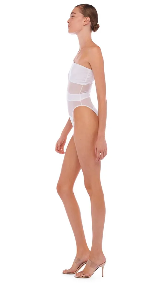 Norma Kamali Swimwear SNAKE MESH MIO Snow White 8211 Clothing
