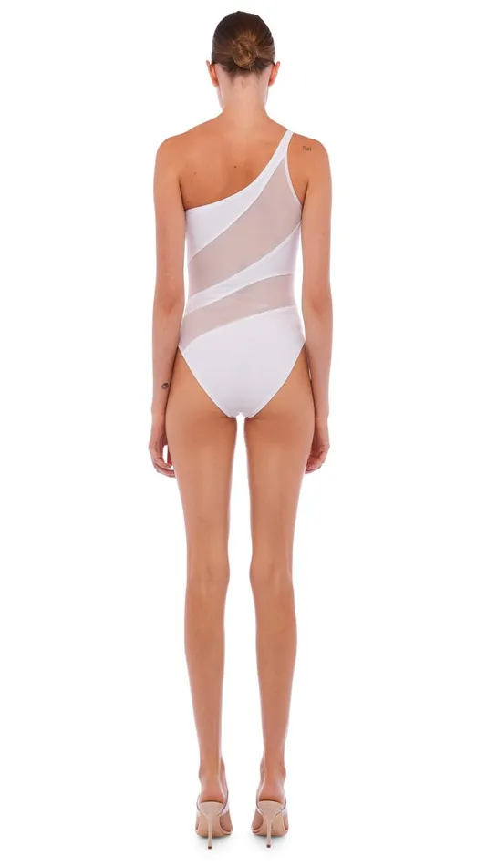 Norma Kamali Swimwear SNAKE MESH MIO Snow White 8211 Clothing