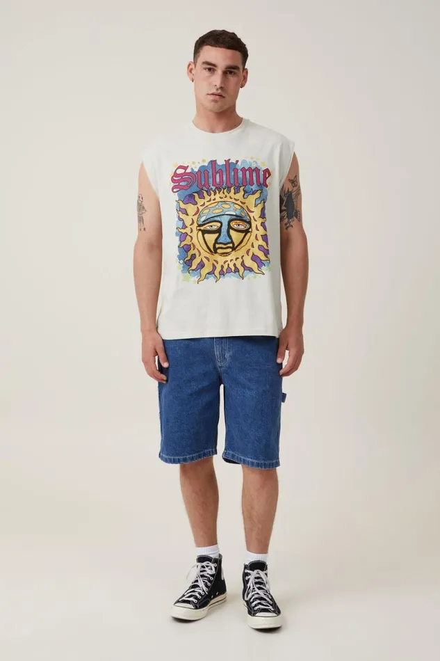 Oversized License Muscle Lcn Mt Ivory Sublime 8211 Freedom Men Cotton On Tees and Tanks