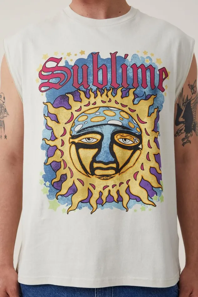 Oversized License Muscle Lcn Mt Ivory Sublime 8211 Freedom Men Cotton On Tees and Tanks