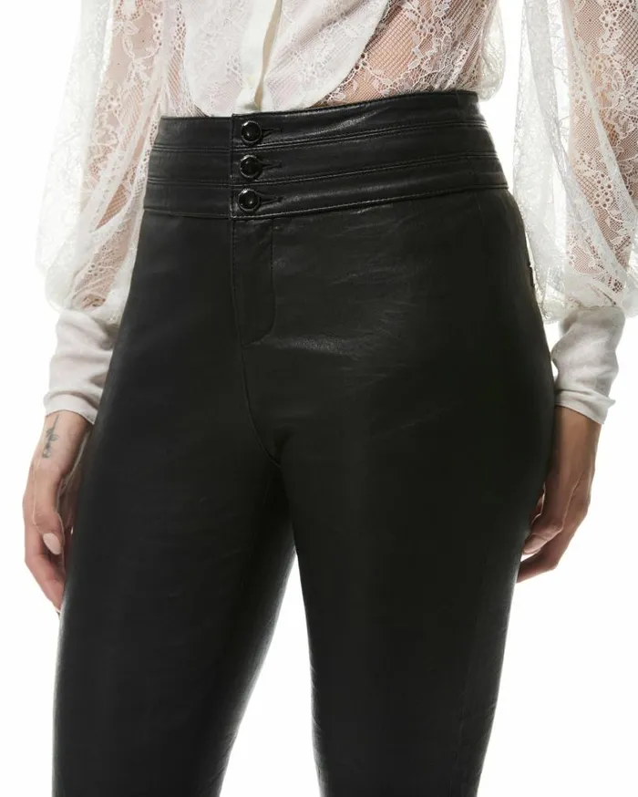 PAIGE Pants Women 20th Anniversary Capsule High Rise Lou Lou Flare Pant 8211 Black Leather