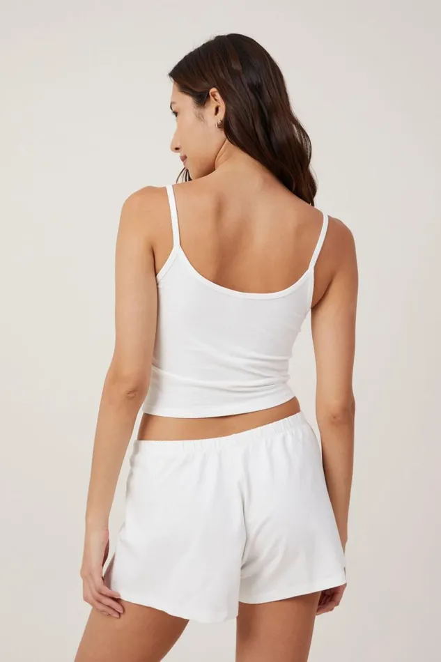 Peached Jersey Henley Cami Coconut Milk Women Cotton On Tops