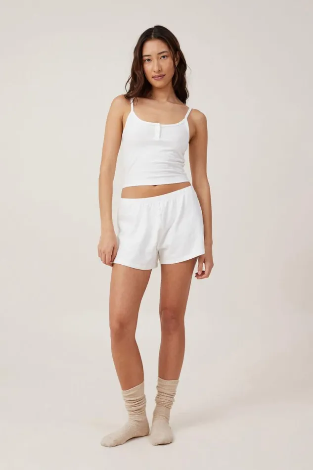 Peached Jersey Henley Cami Coconut Milk Women Cotton On Tops