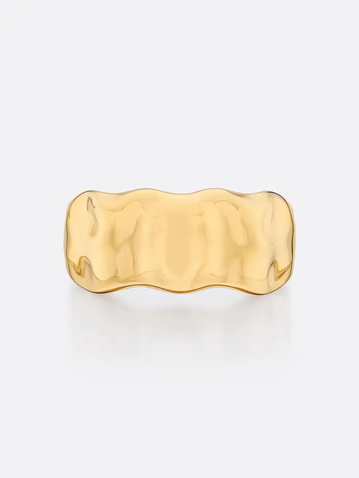Shop Brochu Walker Fine Jewelry Golden Waves Molten Band Ring Yellow Gold