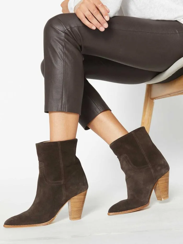 Shop Brochu Walker Shoes The Marfa Suede Ankle Boot Saddle Brown
