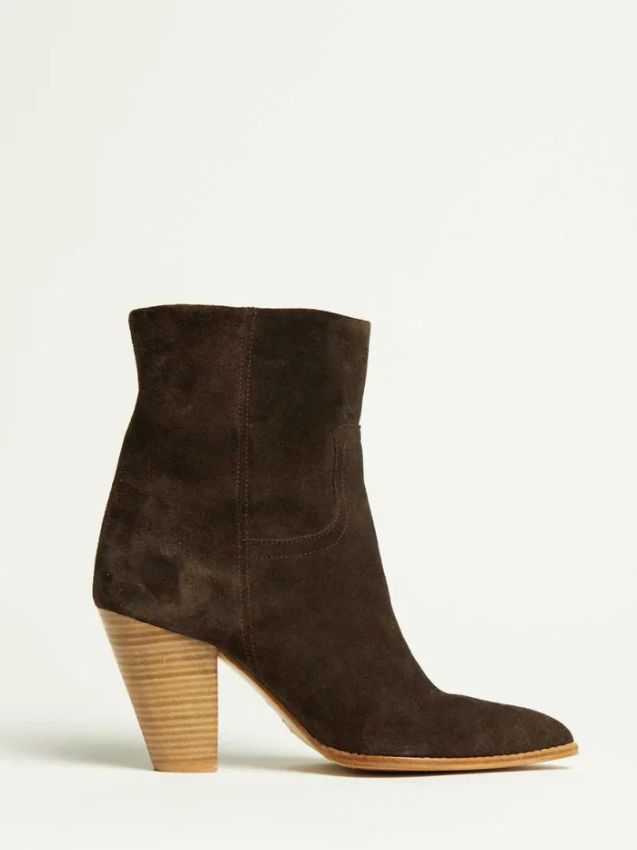 Shop Brochu Walker Shoes The Marfa Suede Ankle Boot Saddle Brown