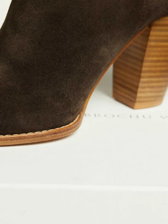 Shop Brochu Walker Shoes The Marfa Suede Ankle Boot Saddle Brown