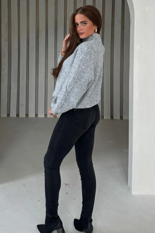 Sonya Grey Speckled Sequin Knit Jumper Women Girl In Mind Knitwear Sonya Grey Speckled Sequin Knit Jumper Women Girl In Mind Knitwear