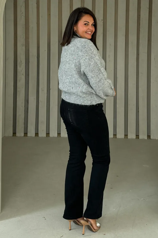 Sonya Grey Speckled Sequin Knit Jumper Women Girl In Mind Knitwear Sonya Grey Speckled Sequin Knit Jumper Women Girl In Mind Knitwear