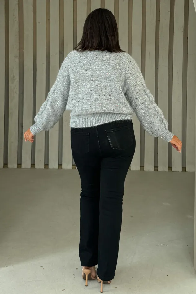 Sonya Grey Speckled Sequin Knit Jumper Women Girl In Mind Knitwear Sonya Grey Speckled Sequin Knit Jumper Women Girl In Mind Knitwear