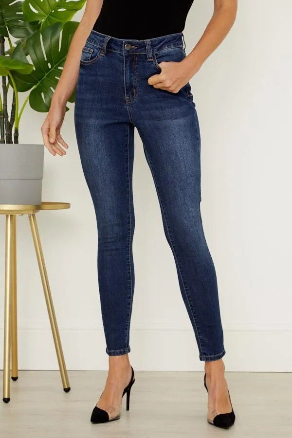Sosandar Jeans and Jeggings Women Indigo Organic Sculpting Skinny Jeans Indigo