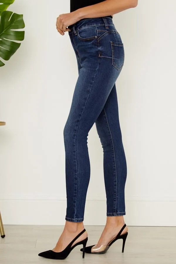 Sosandar Jeans and Jeggings Women Indigo Organic Sculpting Skinny Jeans Indigo