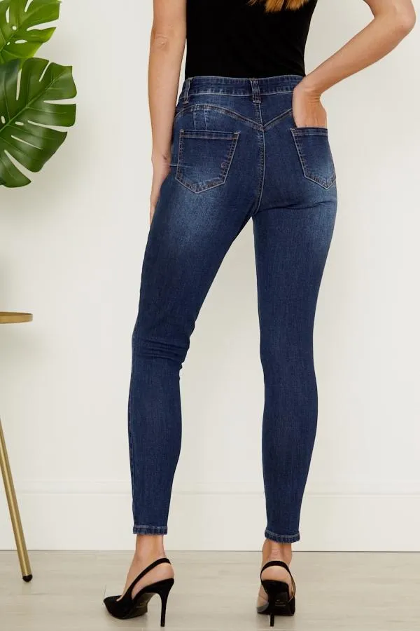 Sosandar Jeans and Jeggings Women Indigo Organic Sculpting Skinny Jeans Indigo