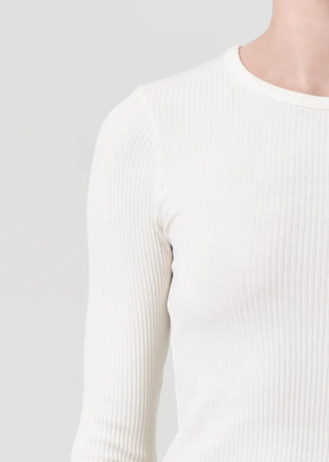 Tops and Bodysuits Women Agolde Alma Shrunken Crewneck In Oat Milk